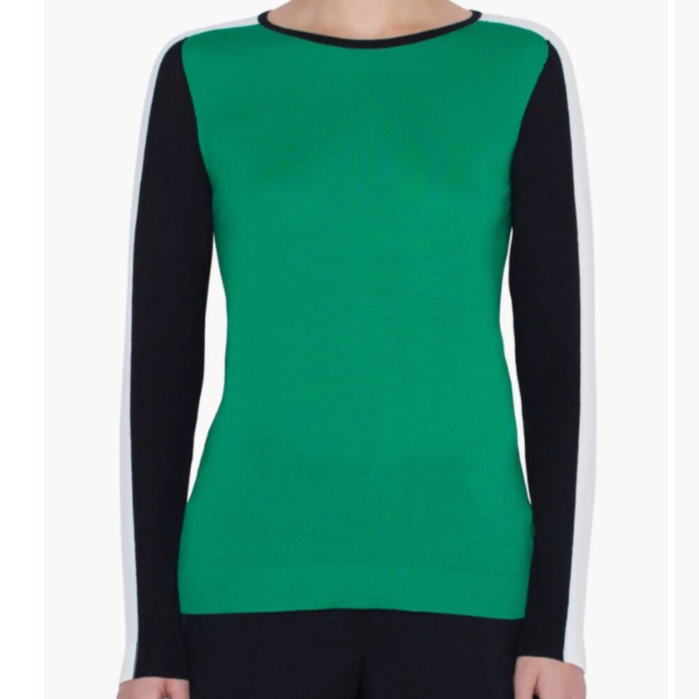 Akris Punto Tricolor Merino Wool Sweater